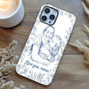 Custom Mom Nana Phone Case, Family Photo Phone Case, Personalized Mom and Daughter Gift, Mom Photo Gift,Family Lover Gift, Mother’s Day Gift