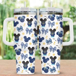 Mickey Captain 40oz Tumbler, Nautical Disney Travel Mug, Stainless Steel Insulated Cup, Disney Cruise Gift, Gift for Mom