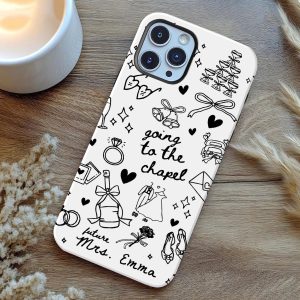 Personalized Future Mrs Phone Case, Bride to Be Wedding Themed iPhone Samsung Cover, Engagement Gift, Bridal Shower Custom Protective Case