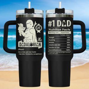 The Dadalorian Tumbler 40oz, Best Dad Mug, Father’s Day Gift, Mandalorian Dad Mug, Star Wars Dad  Cup 40oz, Summer Gift For Dad