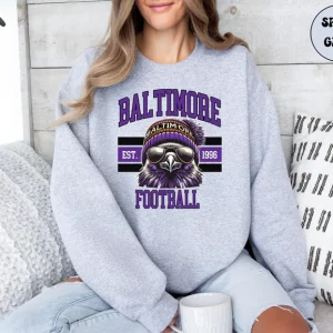 Baltimore Football Shirt, Baltimore Football Sweatshirt, Retro Style Baltimore Football Shirt, Sunday Football Shirt