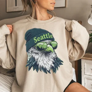 Seattle Football Vintage 90s Style Sweatshirt, Trendy Seattle Football Fan Gifts Shirt, Seattle Game Day Shirts, Trendy Sea Hawk Sweatshirt